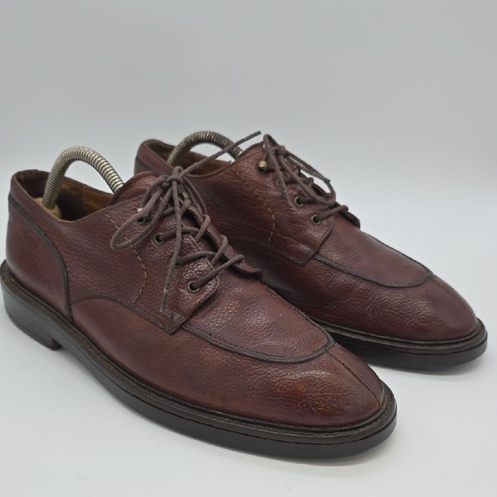 Cole Haan Dark Brown Pebbled Leather Lace-Up Derbys